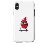 Gota de Sangre en monopatín Tipo de Sangre 0 Carcasa para iPhone X/XS