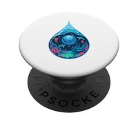 Gota Océano Tortugas Arrecife Coral Planeta Mundo Marino PopSockets PopGrip Adhesivo
