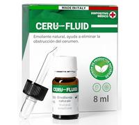 Gotas Auriculares para Tapones de Cera 8ml - Ceru Fluid Fórmula 100% Natural - Eliminación de Acumulación de Cerumen para Limpieza de Oídos - Emoliente Natural con Cuentagotas - Hecho en Italia
