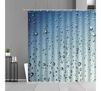 Gotas de Agua Cortina de Ducha Tela Gotas de Lluvia Fondo Naranja Cortinas de baño Lavables Bañera para el hogar Decoración Tela de Pantalla 135x190 cm/WxL