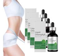 Gotas De Clorofila Líquida Con Menta Natural | 2 Onzas Líquidas (60 Ml) | Desodorante For El Cuidado Del Aliento, La Piel Y El Cuerpo(4pcs)