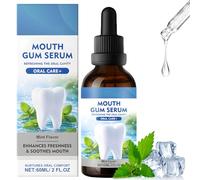 Gotas de reparación de encías, 60 ml, para detener la disminución de las encías, protege eficazmente las encías y la salud bucal y tiene un refrescante sabor a menta
