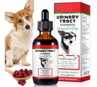 Gotas de tratamiento de infección de orina de perro UTI para perros, 2 gotas medicinales de FL Oz con extracto de arándano que apoya la vejiga, cálculos renales, prevención de la incontinencia