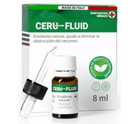 Gotas para Limpieza de Oídos 8ml - Ceru Fluid Disuelve Tapones de Cerumen - Emoliente Natural Suavizante - Fórmula 100% Natural Hecha en Italia