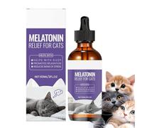 Gotas Relajantes para Gatos - 60 Mililitros Solución De Natural - Productos Calmantes Naturales para | para Mascotas Mayores Cachorros Salud Estrés Tensión Viaje Hogar Horario Nocturno