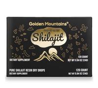 Gotas secas de Shilajit puro de Siberian Green Altai Montañas Doradas, 120 unidades (200 mg) Suplemento alimenticio ácido fúlvico