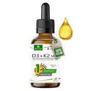 Gotas veganas de Vitamina D3 + K2-1700 Gotas - 1000 U.I. D3 vegana + 20µg K2 MK7 vegana por gota - frasco 50ml de MoriVeda