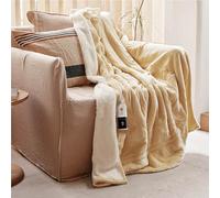 GOTCOZY Manta Eléctrica Grande 130x160 cm - Manta Térmica Suave y Sedosa con 9 Niveles de Calor y Temporizador de Apagado Automático 10 Horas, para Hogar y Oficina, Lavable a Máquina (Amarillo)