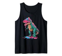Goteo de helado derretido T-rex Dinosaur Boys Summer Kids Drip Camiseta sin Mangas