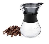 Goteo Manual, Haofy de Vidrio, 400 ml Pour Over con Filtro Reutilizable de Acero Inoxidable para Hacer Café de Goteo