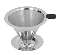 Gotero de café de acero inoxidable, filtro de cono de goteo, taza reutilizable, uso Simple, hogar, cocina, lugar de trabajo (2-4 tazas)