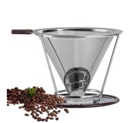 Gotero de café, gotero de acero inoxidable para verter sobre café - Café por de acero inoxidable,Filtro de cono de metal, taza de filtro de reutilizable sin papel, colador de, filtros de mal