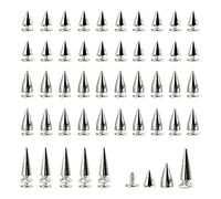 Gotetiso 120 Piezas Remaches Punk Bullet Stud Spike Tachuelas con Pinchos Remaches Cono Picos Tachuelas Remaches Punk Remaches de Cuero Remaches Tachuelas con Tornillo para Decoración