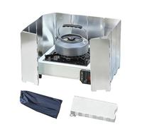 Gotetiso 16 Placas Parabrisas Plegable para Camping Estufa con Bolsa Portátil Protectora Paravientos de Aluminio Pantalla de Viento Cortavientos Estufa al Aire libre Parabrisas para Cocina Hornillo