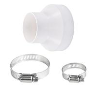 Gotetiso Reductor de Conducto Redondo de 150 mm a 100 mm Reductor en Línea de Conducto de Plástico con 2 Abrazaderas de Tubo Acoplador de Reducción de Tubo Adaptador Universal para Conectar Conductos