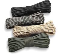 GOTFUN 4 cuerdas de paracaídas de 4 mm, 64 m, cuerda de nailon 550 de 7 hebras, kit de pulsera de paracaídas para hacer pulsera, llavero, collar de perro, camping, cuerda de tienda de campaña,