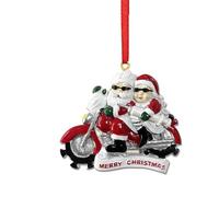 Gotgala 2022 Adornos de Santa Claus, Mr & Mrs Claus Ride motocicleta ornamento para decoraciones de árbol de Navidad colgantes regalos