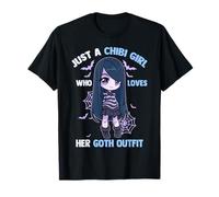Goth Anime Chica Chibi Estética Kawaii Dibujos Animados Gótico Camiseta