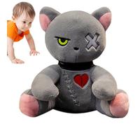 Goth Bunny Doll - criatura espeluznante de felpa, figura rellena de terror | Juguete de conejo decorativo aterrador único, almohada de miedo suave y tortuga + novio de Navidad idea presente para niños
