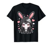 Goth Bunny Kawaii Anime Chibi Girl Cute Dark Aesthetic Art Camiseta