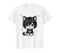 Goth Girl EMO Gato Gótico, Punk Dark Music, Grunge Cute Kitty Camiseta