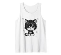 Goth Girl EMO Gato Gótico, Punk Dark Music, Grunge Cute Kitty Camiseta sin Mangas