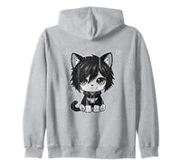 Goth Girl EMO Gato Gótico, Punk Dark Music, Grunge Cute Kitty Sudadera con Capucha