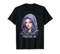 Goth Girl Purple Hair Hoodie Please Don't Perceive Me Alt Camiseta