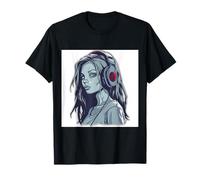 Goth Girl Zombie EMO Chica gótica con Auriculares Camiseta