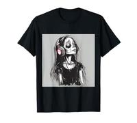 Goth Girl Zombie EMO Chica gótica con Auriculares Camiseta