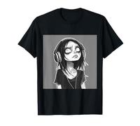Goth Girl Zombie EMO Chica gótica con Auriculares Camiseta