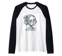 Goth Girl Zombie EMO Chica gótica con Auriculares Camiseta Manga Raglan