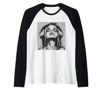 Goth Girl Zombie EMO Chica gótica con Auriculares Camiseta Manga Raglan