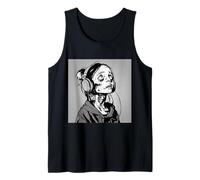 Goth Girl Zombie EMO Chica gótica con Auriculares Camiseta sin Mangas