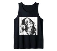Goth Girl Zombie EMO Chica gótica con Auriculares Camiseta sin Mangas