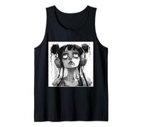 Goth Girl Zombie EMO Chica gótica con Auriculares Camiseta sin Mangas