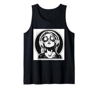 Goth Girl Zombie EMO Chica gótica con Auriculares Camiseta sin Mangas
