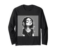 Goth Girl Zombie EMO Chica gótica con Auriculares Manga Larga