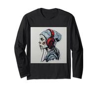 Goth Girl Zombie EMO Chica gótica con Auriculares Manga Larga