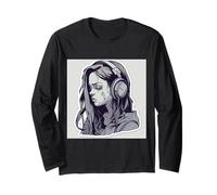 Goth Girl Zombie EMO Chica gótica con Auriculares Manga Larga