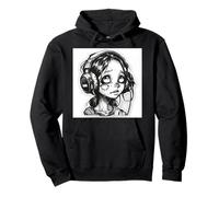 Goth Girl Zombie EMO Chica gótica con Auriculares Sudadera con Capucha