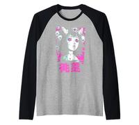 Goth Grunge Demon Anime Chica Waifu Horror Alt Estética Camiseta Manga Raglan