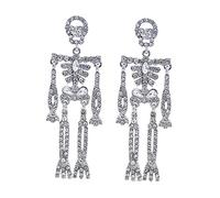 Goth Locket Trendy of The Lid Gothic Dangle Screw on Earring Backs Skeleton Earrings for Women en Alloy