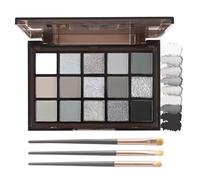 Goth - Sombra de ojos negra, paleta de sombras de ojos ahumada, paleta de sombras de ojos mate brillante, paleta de maquillaje gótico de alta pigmentación, resistente al agua y duradera, con 3