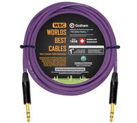Gotham GAC-2 AES/EBU de 15 pies (morado) - Baja pérdida, 2 núcleos, 2 cables de audio digital y analógico blindados equilibrados con conectores TRS Neutrik NP3X-B de 6,35 mm - Hecho a medida por