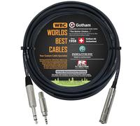 Gotham GAC-4/1 Star-Quad - Cable de extensión de auriculares estéreo y enchufe TRS Neutrik a conector Neutrik-Rean de 3 polos de ¼ pulgadas + adaptador de enchufe de 3,5 mm a conector de ¼ de pulgada