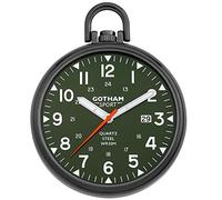 Gotham GWC14109BG - Reloj de bolsillo analógico para hombre, serie deportiva, acero inoxidable, cuarzo, fecha