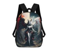 Gothic Angel And Devil Mochilas De 17 Pulgadas Para Niños, Mochilas Escolares Impresas En 3D Para Estudiantes De Primaria Y Secundaria, Para Niños Y Niñas.