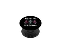 Gothic Biker Skull Nothing Personal Y2K Alt Grunge PopSockets PopGrip Adhesivo