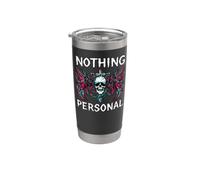 Gothic Biker Skull Nothing Personal Y2K Alt Grunge Vaso térmico de acero inoxidable de doble pared